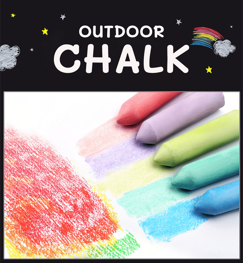 ดินสอสีชอล์กแท่งใหญ่ ไร้ฝุ่น (Outdoor Chalk)