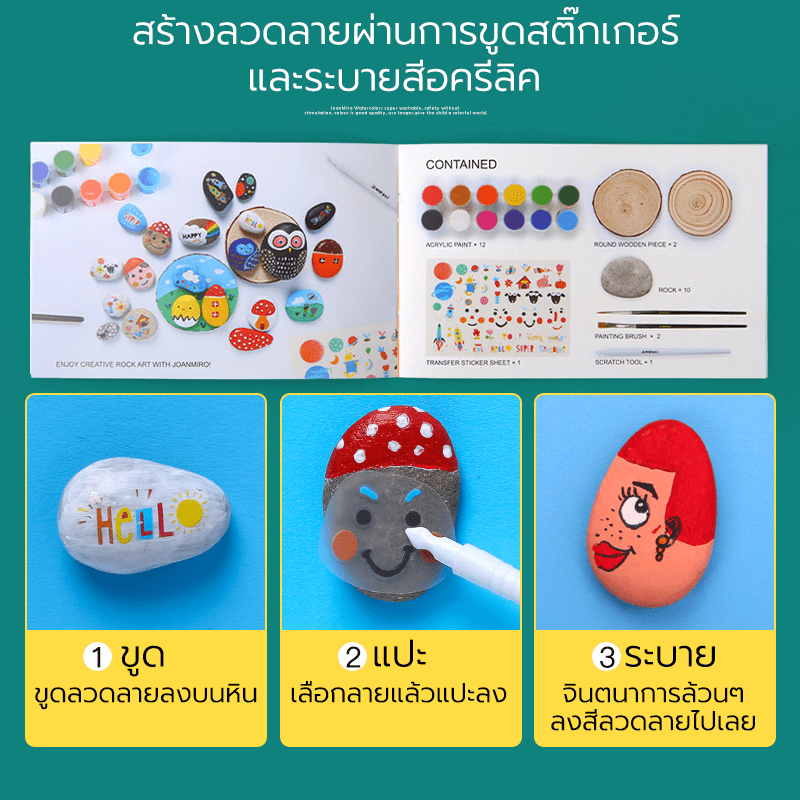 Rock Painting ชุดของเล่นศิลปะระบายสีลงบนหิน