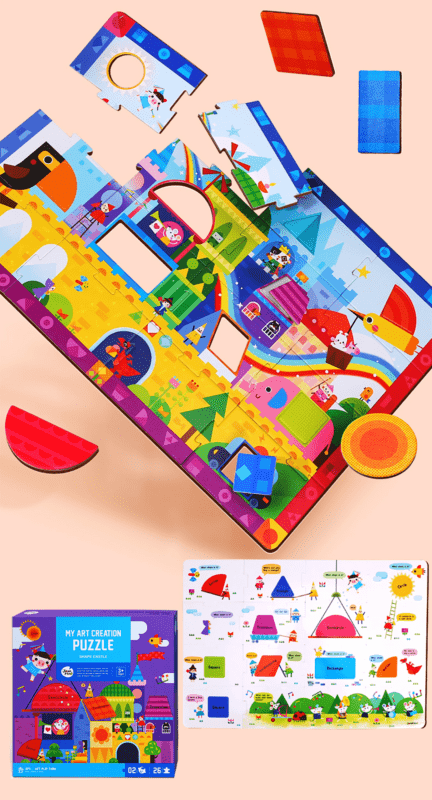 My Art Creation Puzzle - Shape Castle จิ๊กซอว์พัซเซิลชิ้นใหญ่ จิ๊กซอว์สำหรับเด็ก